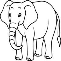 elefante animal coloração Páginas para coloração livro vetor