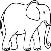 elefante animal coloração Páginas para coloração livro vetor