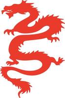 vermelho chinês Dragão silhueta com plano Projeto e formas. chinês zodíaco em 2024 chinês Novo ano vetor