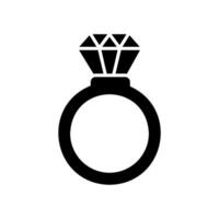 ícone do diamante anel para jóias vetor