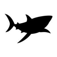 Tubarão silhueta plano ilustração em isolado fundo vetor