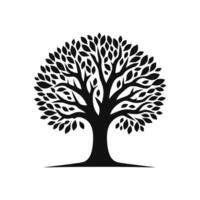 carvalho árvore ícone isolado em branco fundo vetor