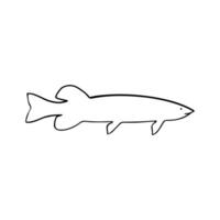 peixe esboço Projeto para coloração livro. marinho vida animal ilustração vetor