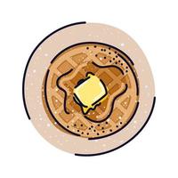 ilustração de waffle redondo vetor