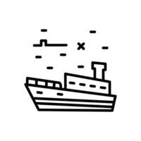 barco linha ícone Projeto vetor