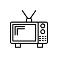velho televisão linha ícone Projeto vetor
