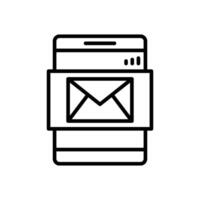design de ícone de linha de e-mail vetor