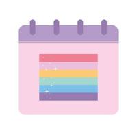 calendário com cores orgulho LGBTQ vetor