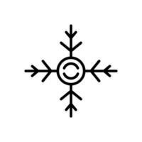 design de ícone de linha de floco de neve vetor