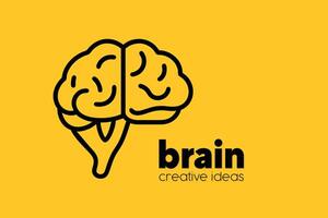 cérebro logotipo Projeto modelo. gerar Ideias. chuva de ideias vetor