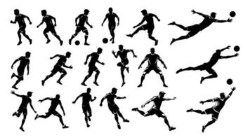 silhueta do futebol jogador ilustração vetor