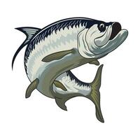 tarpão pescaria ilustração logotipo imagem t camisa vetor