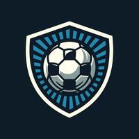 futebol logotipo com bola elemento, elegante futebol logotipo. moderno futebol futebol crachá logotipo modelo Projeto vetor