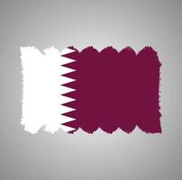 bandeira do qatar com pincel pintado de aquarela vetor