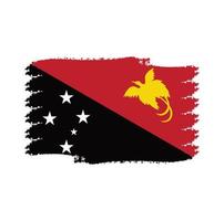 bandeira papua nugini com pincel pintado a aquarela vetor