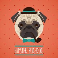 Retrato de cachorro hipster vetor