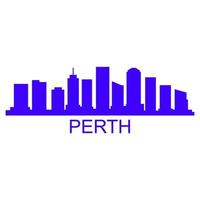 Perth skyline em fundo branco vetor