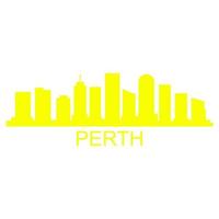 Perth skyline em fundo branco vetor