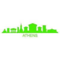 horizonte de Atenas em fundo branco vetor