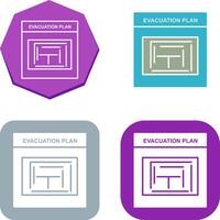 design de ícone de plano de evacuação vetor