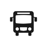ícone de ônibus com vista frontal. símbolo de estação de transporte público para vetor de plano de localização