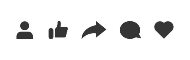 ícones modernos do vetor isolados no fundo branco. curtir, comentar, compartilhar, assinar conta.