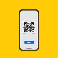 digitalize o código qr para o telefone ou leitor de código de barras móvel. pagamento digital eletrônico com smartphone. vetor