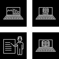 conectados Estatísticas e conectados estude ícone vetor