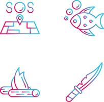 SOS e peixe ícone vetor