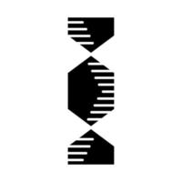 ícone de glifo de hélice de dna hexagonal. desoxirribonucléico, estrutura de ácido nucléico. cromossoma. biologia molecular. Código genético. genoma. genética. símbolo da silhueta. espaço negativo. ilustração isolada do vetor