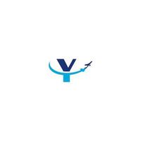 inspirações do logotipo do avião da letra y vetor