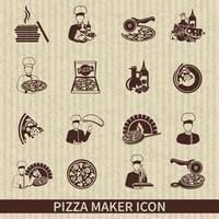 Pizza Maker ícone preto vetor