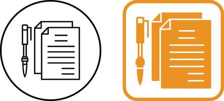 único documentos e caneta ícone Projeto vetor