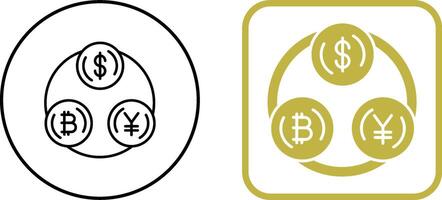 design de ícone de troca de moeda vetor