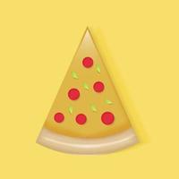 3d fatia pizza ícone ilustração vetorial design. Projeto de alimentos 3D. Desenho isolado pizza 3d vetor