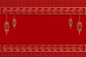 fundo vermelho chinês tradicional com área de espaço de cópia. fundo do ano novo chinês vetor