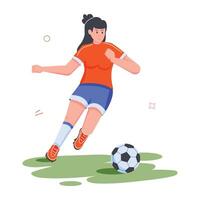 futebol atletas plano ilustrações vetor