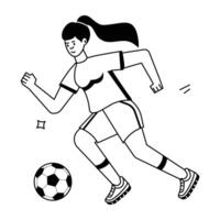futebol jogadoras plano ilustrações vetor