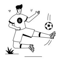 futebol atletas plano ilustrações vetor