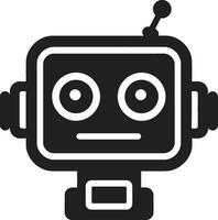 encantador chatbot maravilha petite ai marca micro cibernético companheiro Preto robô insígnia vetor