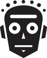 adorável ai assistente minúsculo robô emblema caprichoso tecnologia companheiro petite chatbot símbolo vetor