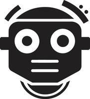 minúsculo cibernético conversas fofa ai símbolo adorável bate-papo assistente miniatura robô emblema vetor