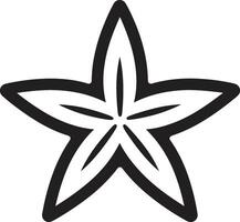 brilhante estrelas do mar Projeto estrelas do mar logotipo Projeto chique costeiro elegância Preto emblema vetor