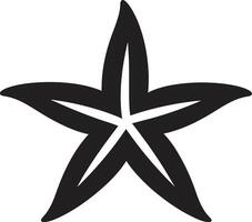 marinho charme Preto estrelas do mar lustroso fundo do mar marca estrelas do mar logotipo glifo vetor