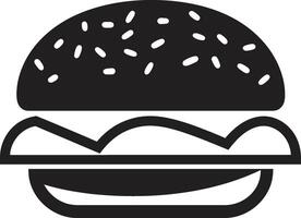 clássico hamburguer essência monocromático ícone icônico hamburguer Projeto Preto emblema vetor