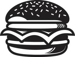 icônico hamburguer Projeto Preto chiando tentação hamburguer emblema vetor