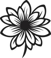 casual floral gesto Preto esboçado ícone rabiscado pétala esboço monocromático designado símbolo vetor