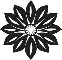 minimalista flor fronteira monocromático esboço negrito floral esboço Preto icônico logotipo vetor