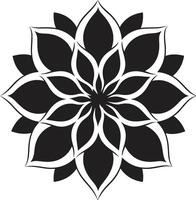 intrincado flor esboço monocromático esboço espessado flor esboço Preto Projeto ícone vetor