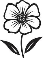 elegante rabisco flor Preto emblemático esboço esboçado Flor ícone mão desenhado Projeto símbolo vetor